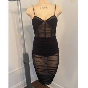Midi Sheer Dress with built in Boy Shorts and Unlined Cups